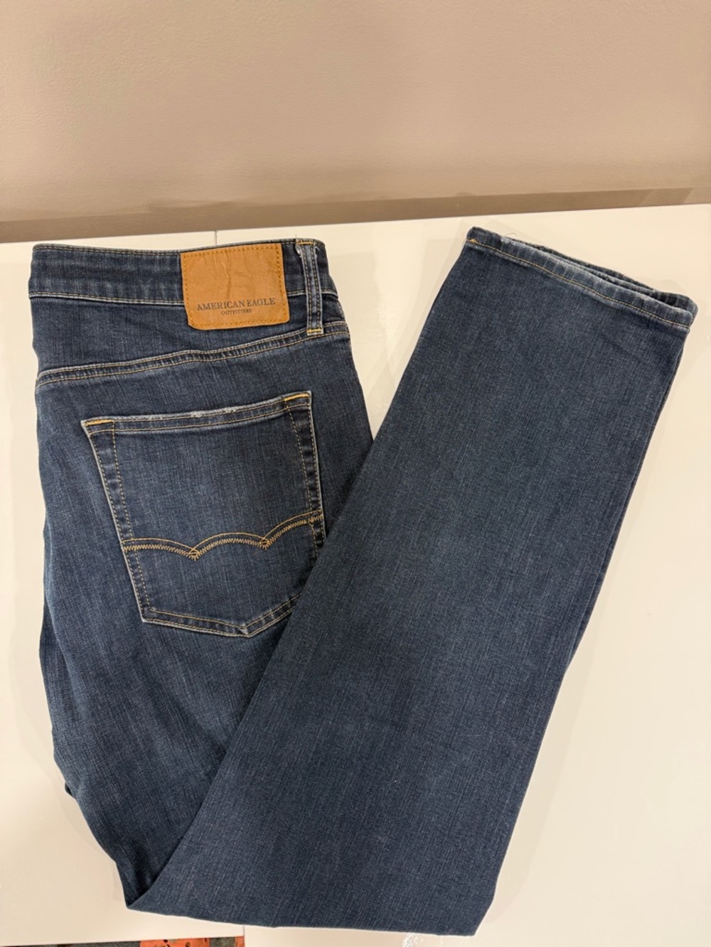 American Eagle Jeans Mens 36x32 Blue Slim Straight Extreme Flex Denim Casual